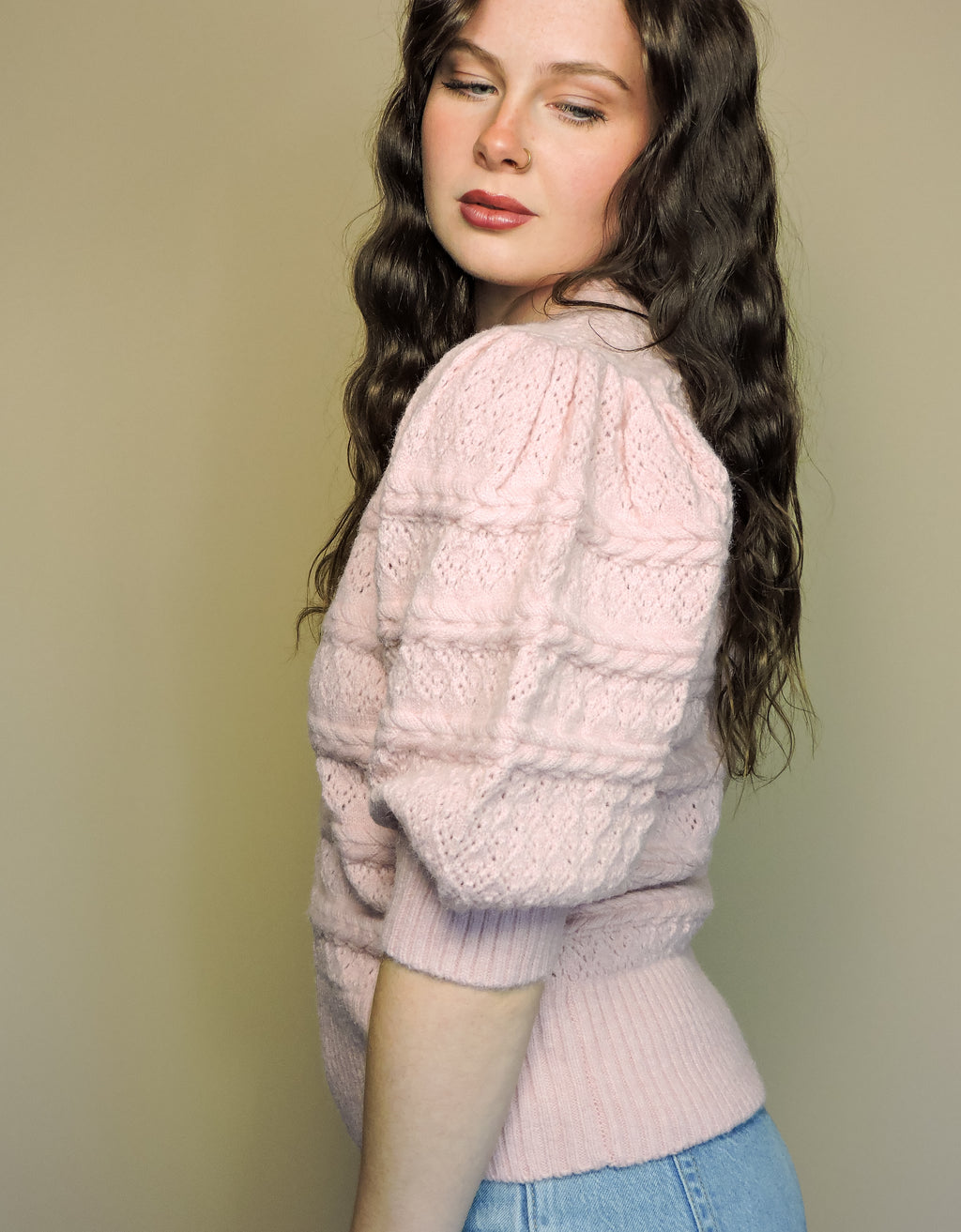 The Blush Puff Knit Blouse