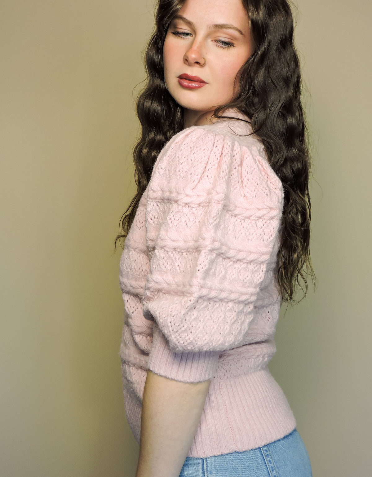 The Blush Puff Knit Blouse