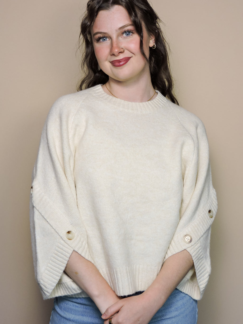 The Buttoned Sleeve Sweater