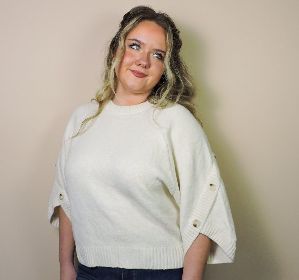 The Buttoned Sleeve Sweater
