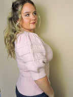 The Blush Puff Knit Blouse